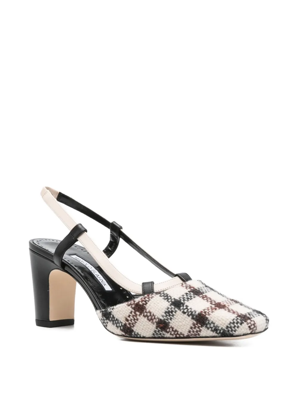 Туфли-лодочки Vestal с открытой пяткой 70 мм Manolo Blahnik, белый — фото 2