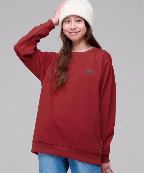 Свитшот детский с начесом KRIFF MAYER Crew Neck Cliff Rabbit, красный — фото 2