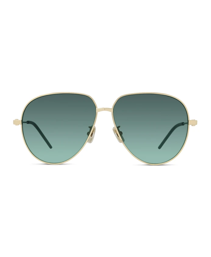 Солнцезащитные очки с золотистыми металлическими каплевидными линзами, синие линзы Givenchy, желтый — фото 2