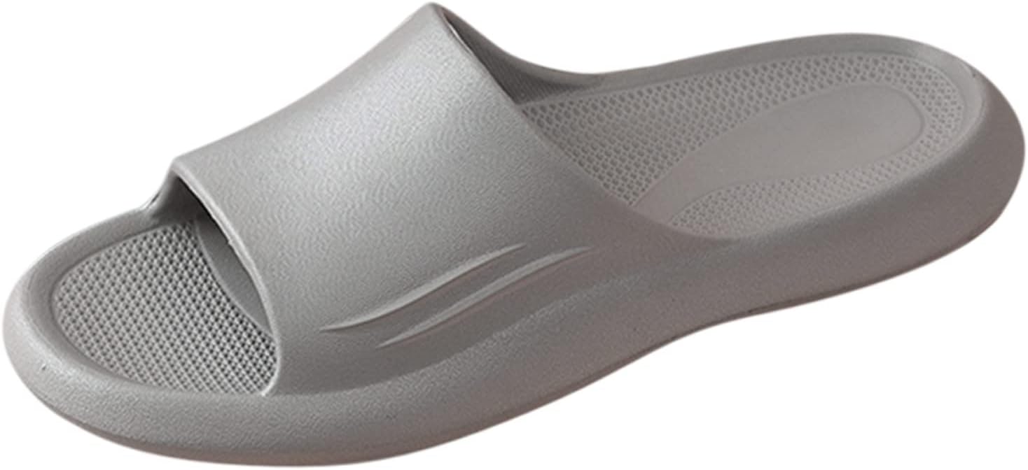 

Модные мужские тапочки для дома и ванной весна-лето, с нескользящей подошвой, на плоской подошве, открытым носком, мужские тапочки на размер 14 Generic, серый