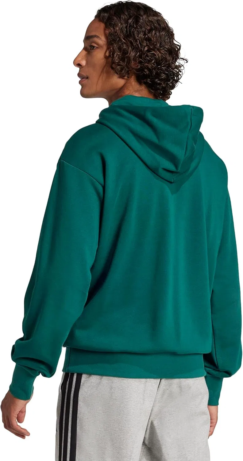 Толстовка Adidas Essentials Big Logo French Terry с капюшоном, зеленый/черный — фото 2