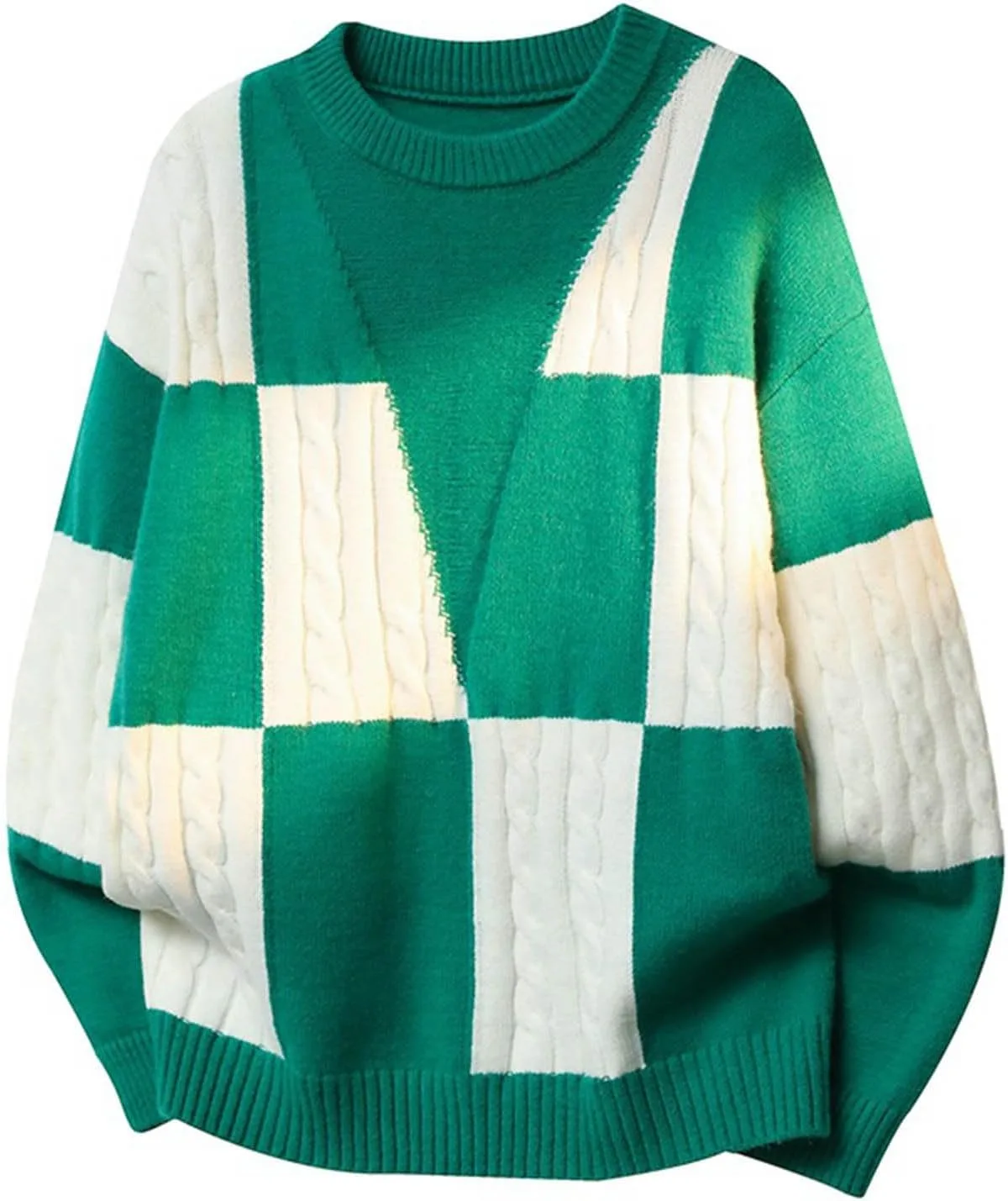 

Мужской свитер с цветными блоками Casual Crewneck с длинным рукавом