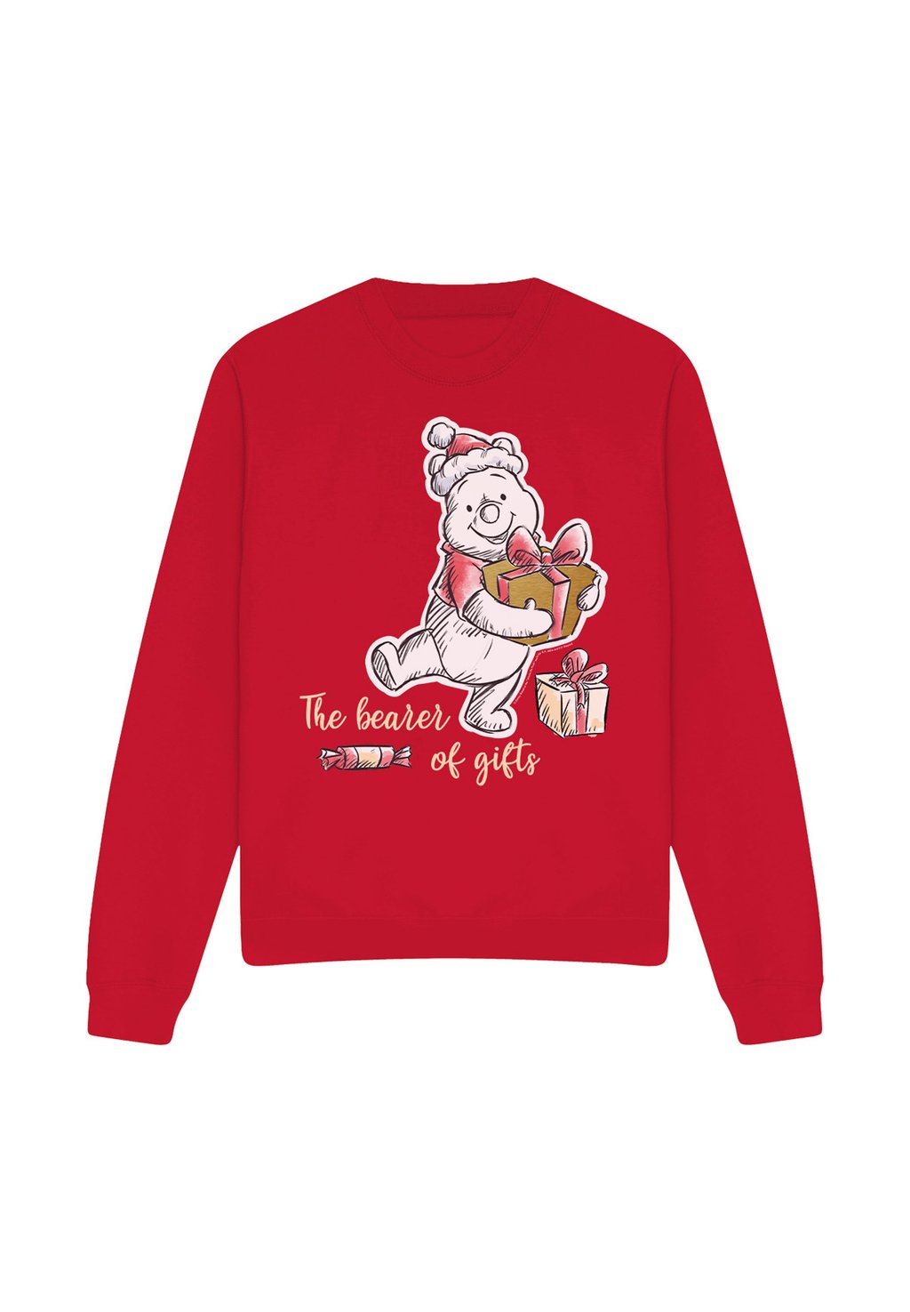

Толстовка WINNIE THE POOH THE BEARER OF CHRISTMAS GIFTS PRINT Disney, красный