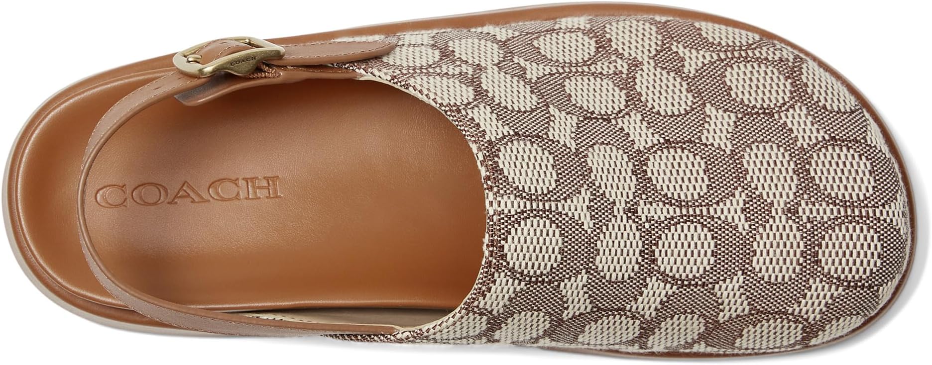 Сабо COACH Sculpted C Platform Clog In Signature Textile Jacquard, цвет Cocoa/Burnished Amber — фото 2