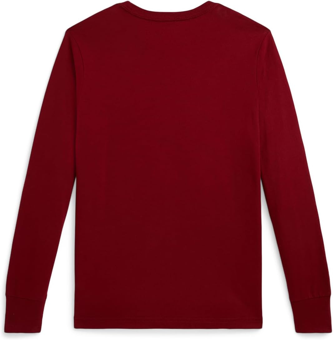 Хлопковая футболка с длинным рукавом и логотипом Polo Ralph Lauren Kids, Holiday Red — фото 2