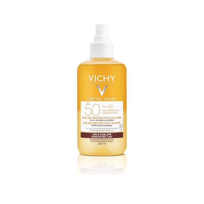 

Vichy Capital Soleil Tanning Solar Water SPF 50 200 мл защищает и усиливает загар