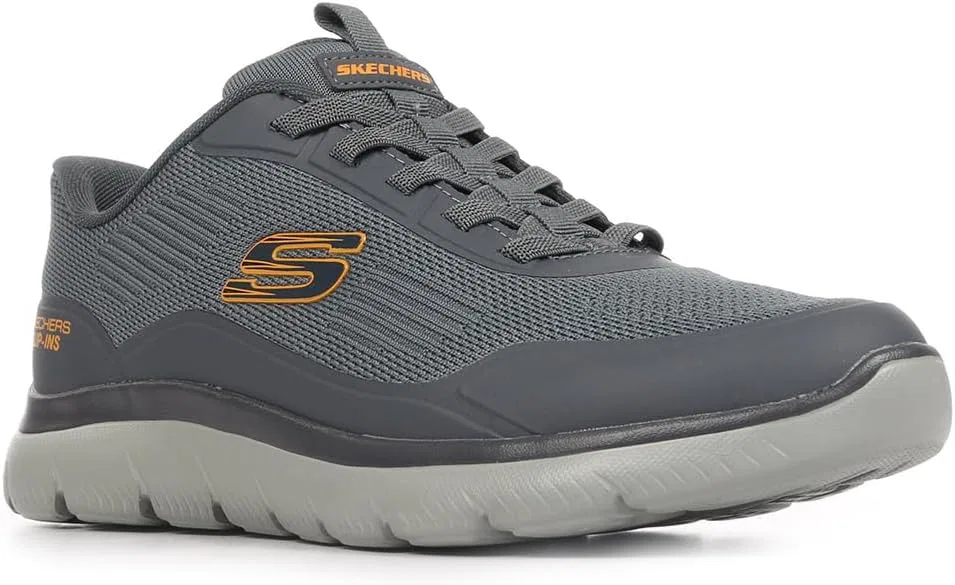 Мужские кроссовки Skechers Summits Leyter, Gray Mesh Orange Pu — фото 2