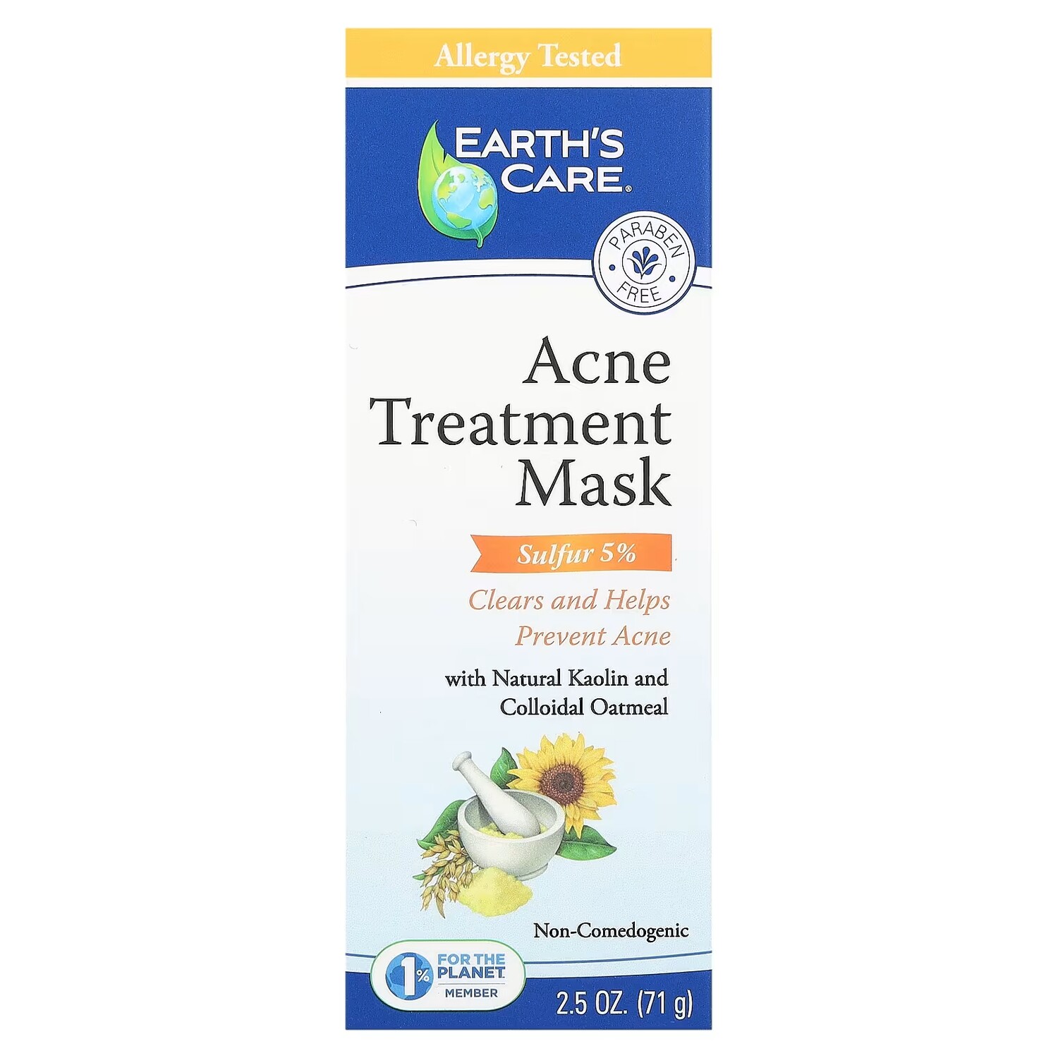 

Косметическая маска Earth's Care для лечения прыщей, 71 г