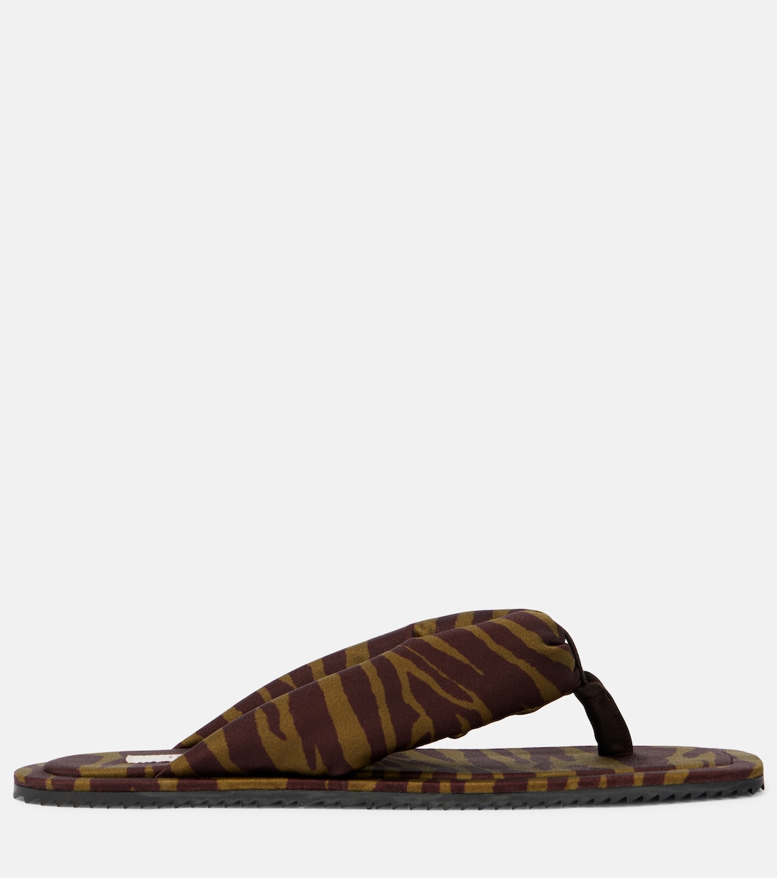 Инди-сандалии-танга в зебровом принте The Attico, Dark Green/ Dark Brown — фото 4
