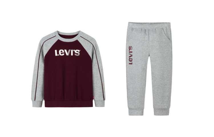 Комфортный пуловер без капюшона levi's, спортивные штаны, повседневный костюм, цвет heather gray, для подростков Levis, серый — фото 2