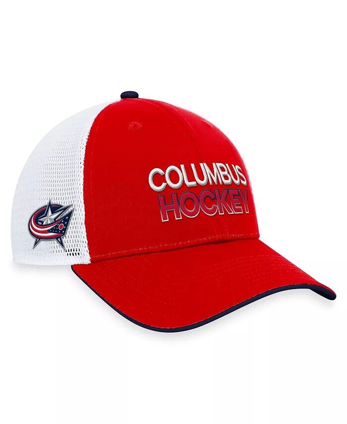 

Мужские красные синие куртки Columbus Authentic Pro Rink Trucker, регулируемая шапка Fanatics, красный