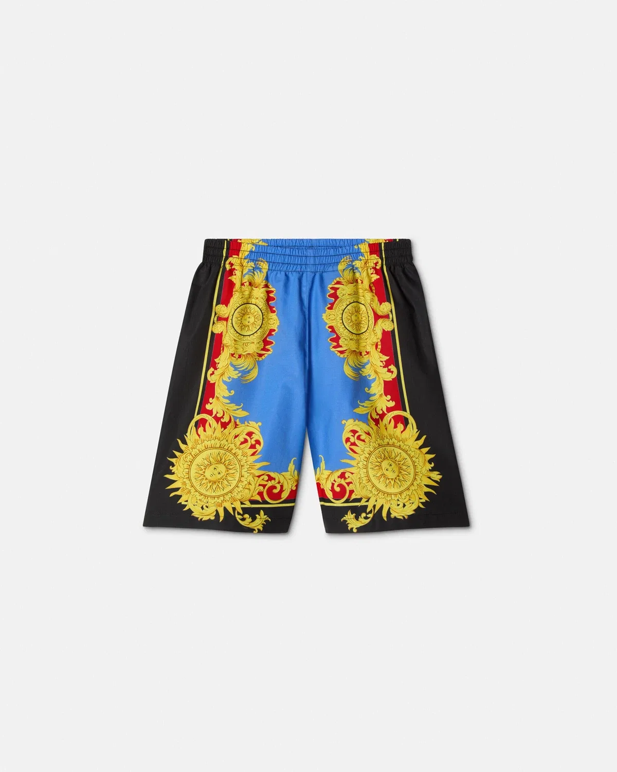 Детские шорты из хлопкового поплина с принтом Versace, мультиколор