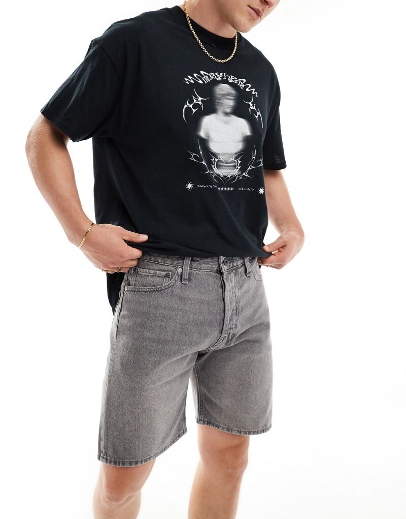 

Серые джинсовые шорты прямого кроя Jack & Jones Chris
