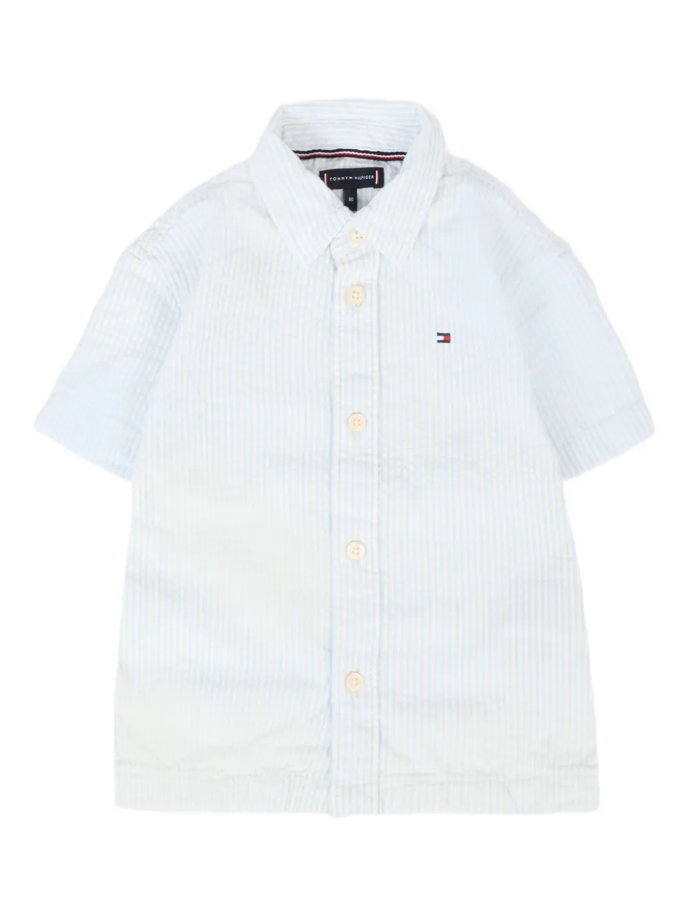 

Полосатая рубашка с короткими рукавами Tommy Hilfiger Junior, белый