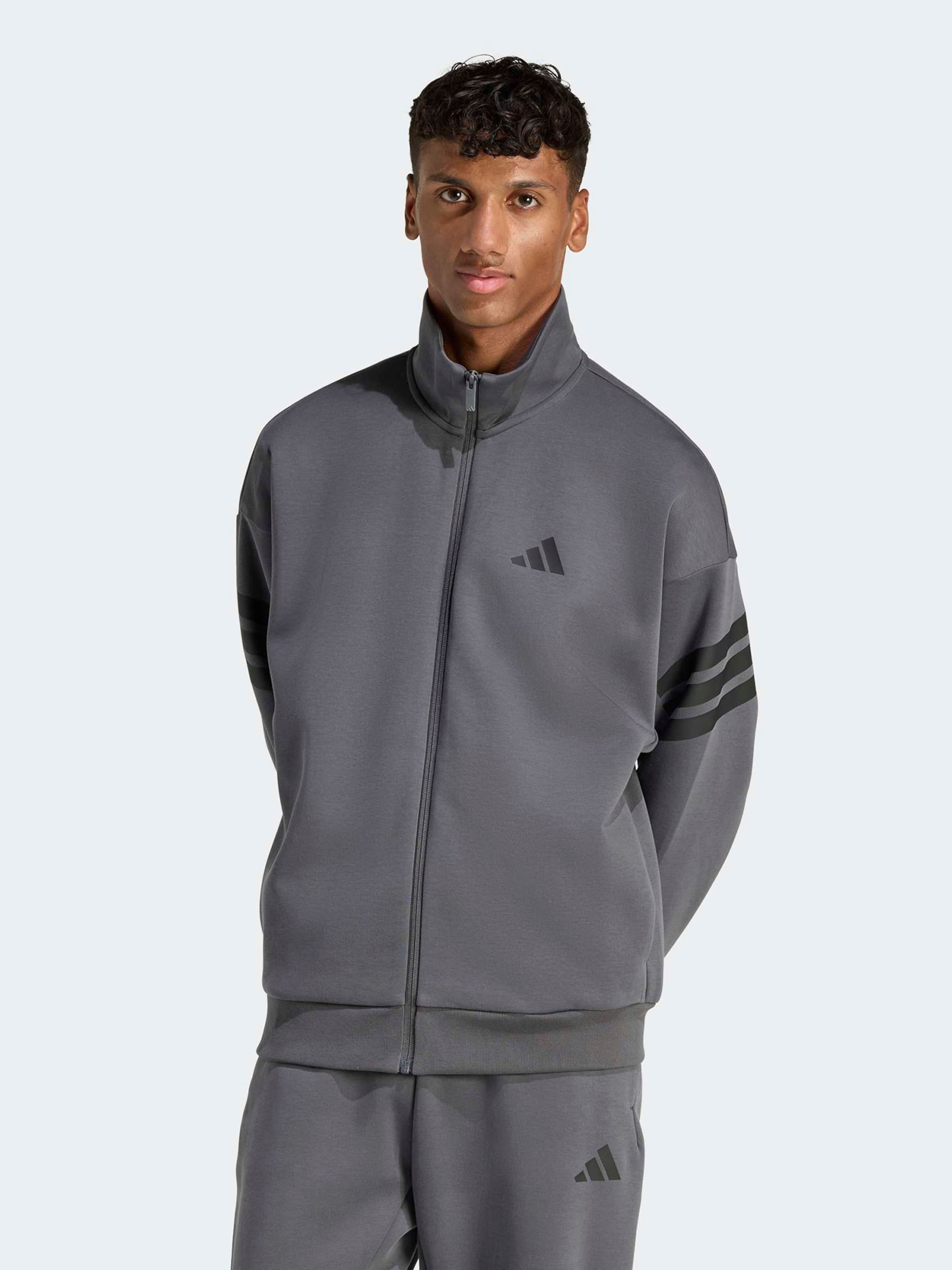 Adidas Sportswear Спортивный худи на молнии в темно-сером цвете — фото 2