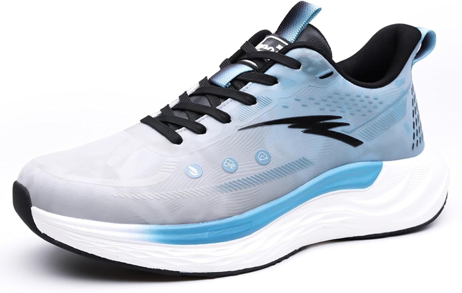 

Мужские модные кроссовки с круглым носком, вязаной сеткой и шнуровкой, с толстой подошвой и легкой амортизацией, подходят для повседневной ходьбы, фитнеса и кемпинга Qaoterod, синий