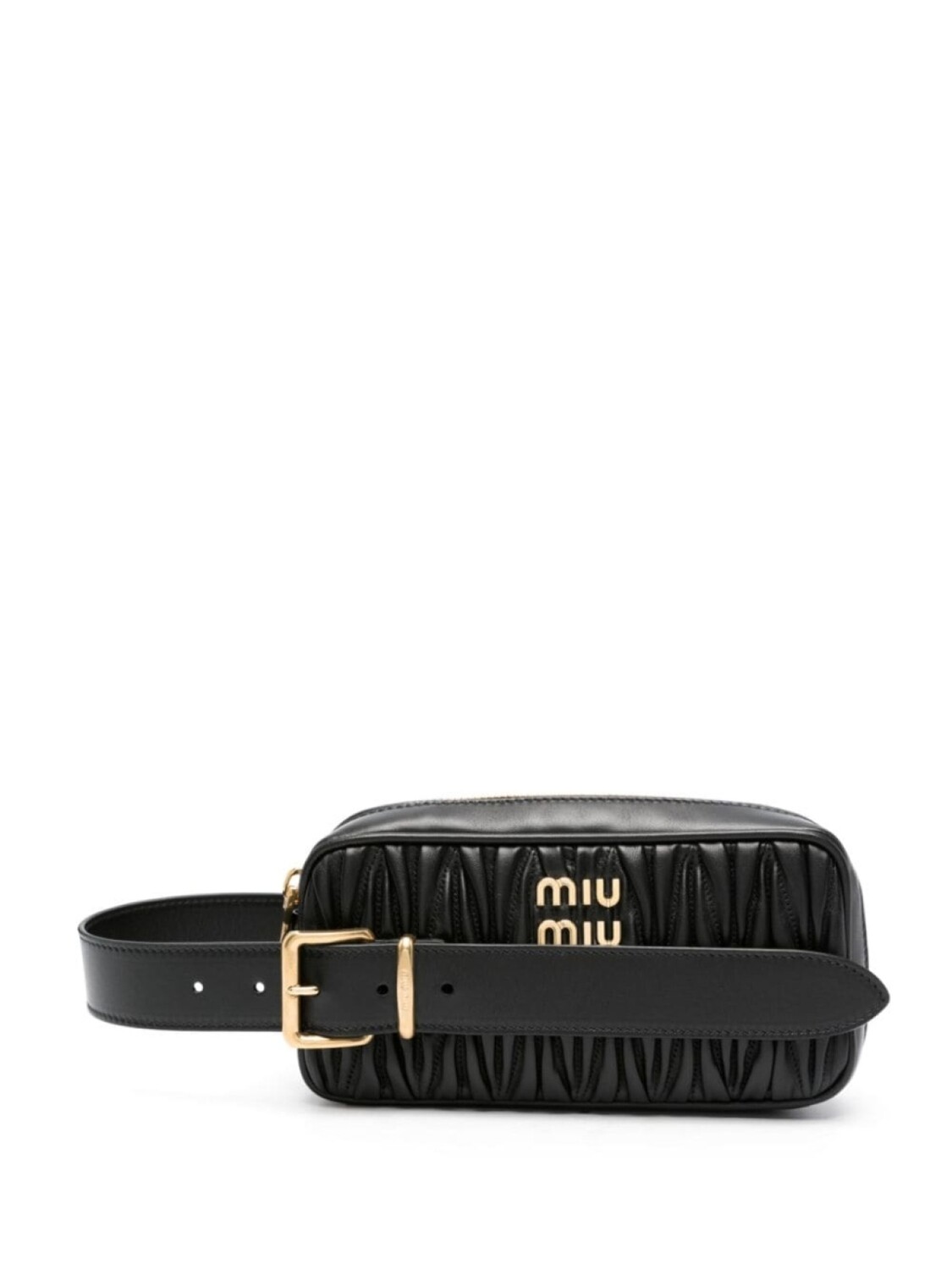 

Стеганая сумка-тоут Miu Miu с логотипом, черный