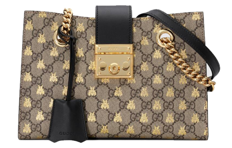 

Сумка-шоппер Gucci с кожаным замком, через плечо, кроссбоди, маленькая женская Ebony/Black