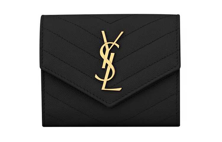 

SAINT LAURENT Кошелёк из натуральной кожи женский чёрный