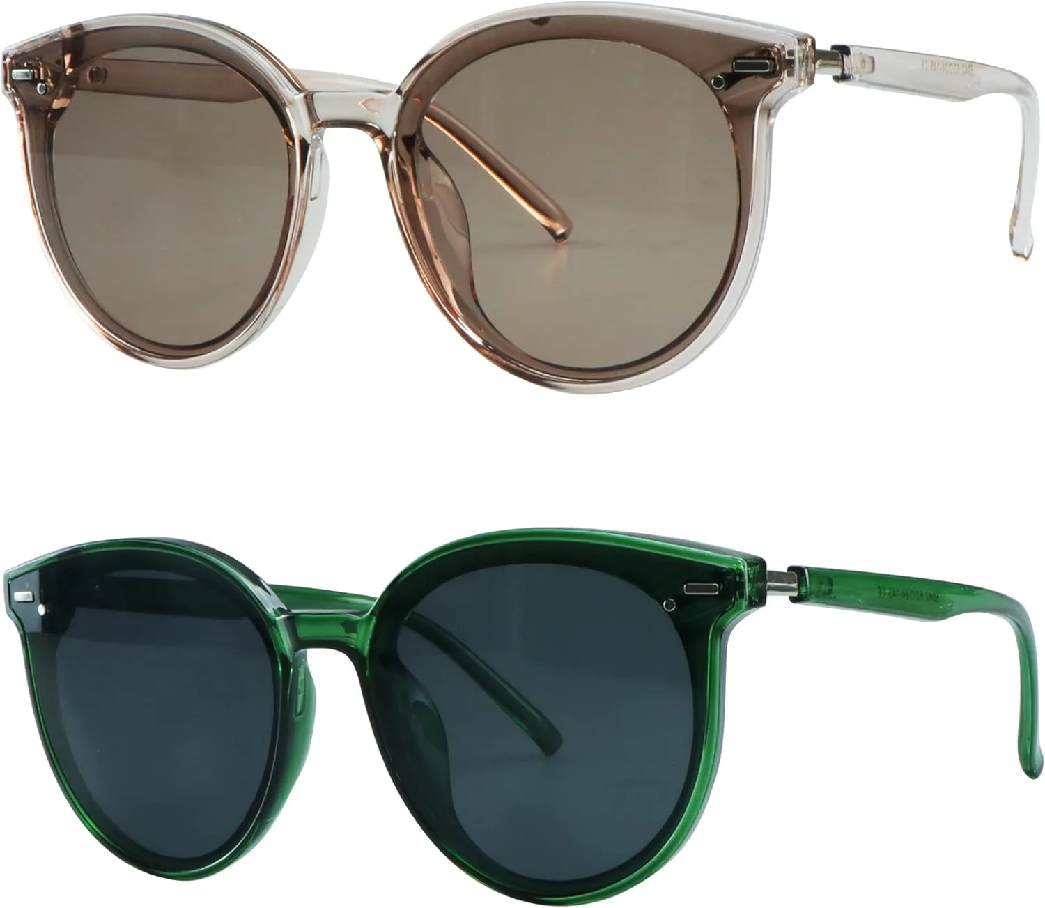 

Солнцезащитные очки VisionGlobal, 2 пары, поляризованные/для чтения, с линзами UV400 для женщин, модные солнцезащитные очки для вождения, 5042_clear Brown+clear Green