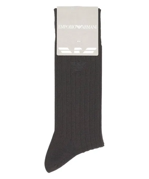 Носки бизнес EMPORIO ARMANI силькетовая обработка, 1 пара, charcoal