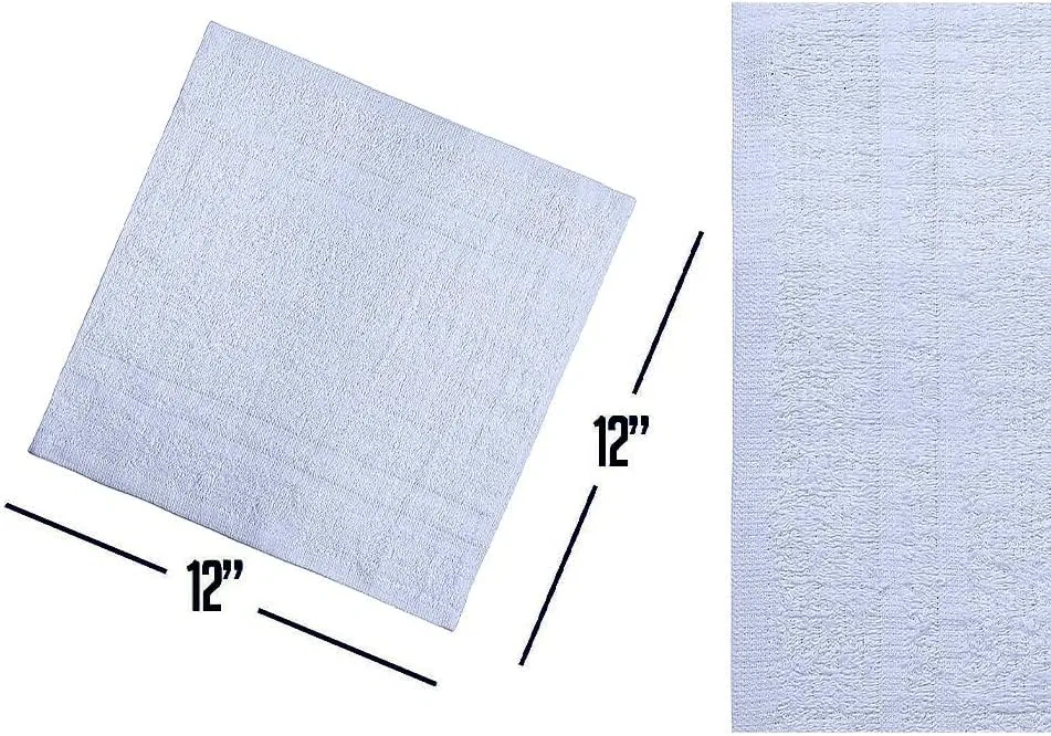 Мочалка 100% хлопок 60 шт 700GSM 12x12 дюймов синяя Toalla — фото 3