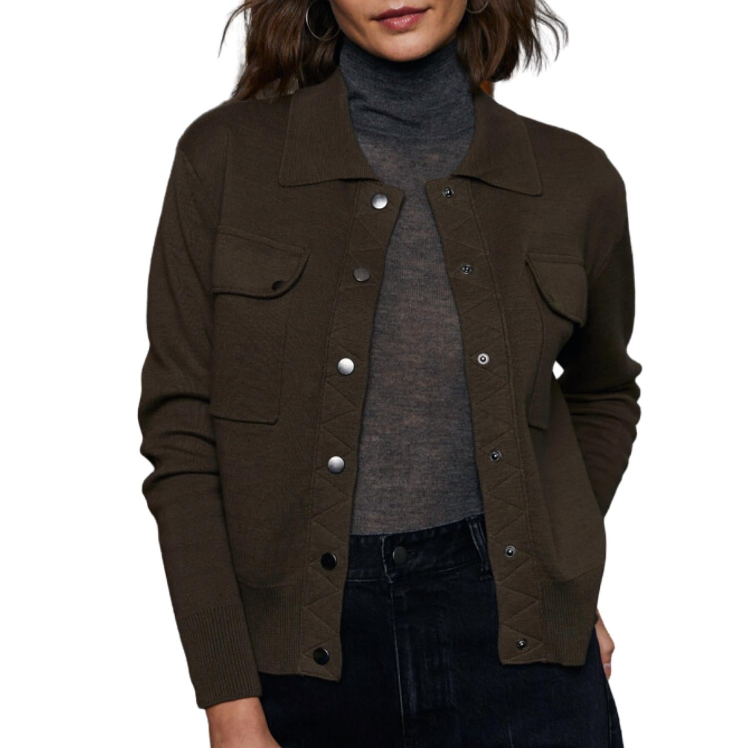 

Кардиган Milano Trucker с кнопками в стиле сафари Autumn Cashmere, цвет safari