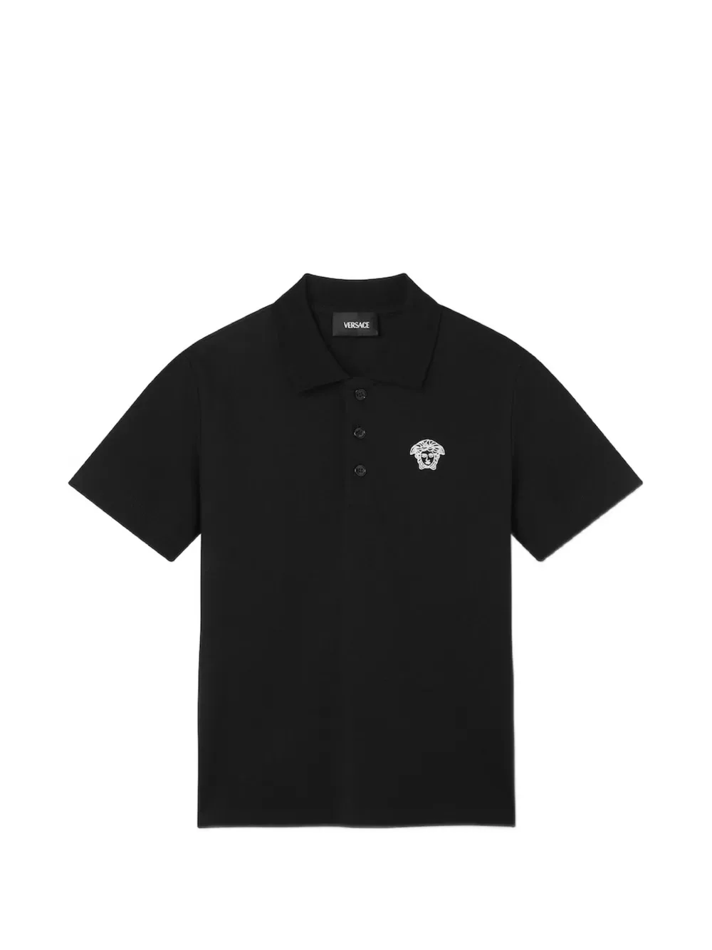 Вышитое поло Versace Kids, черный