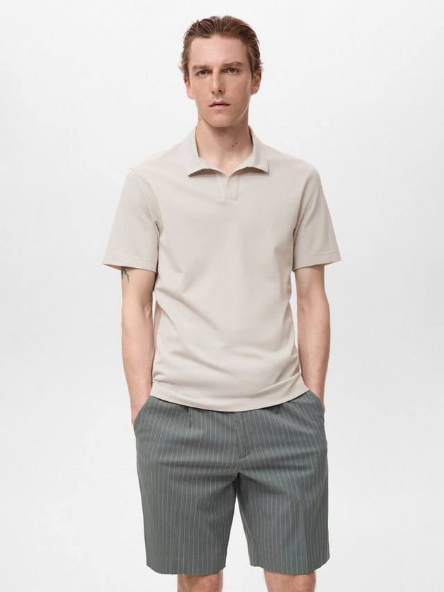 

Футболка-поло Taga Regular Fit из хлопковой смеси с короткими рукавами Mango, Light Beige