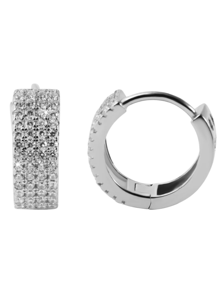 

Adeliás Женские серьги - серьги-кольца на шарнире в форме сердца из серебра 925 пробы с кубическим цирконием в серебряной оправе