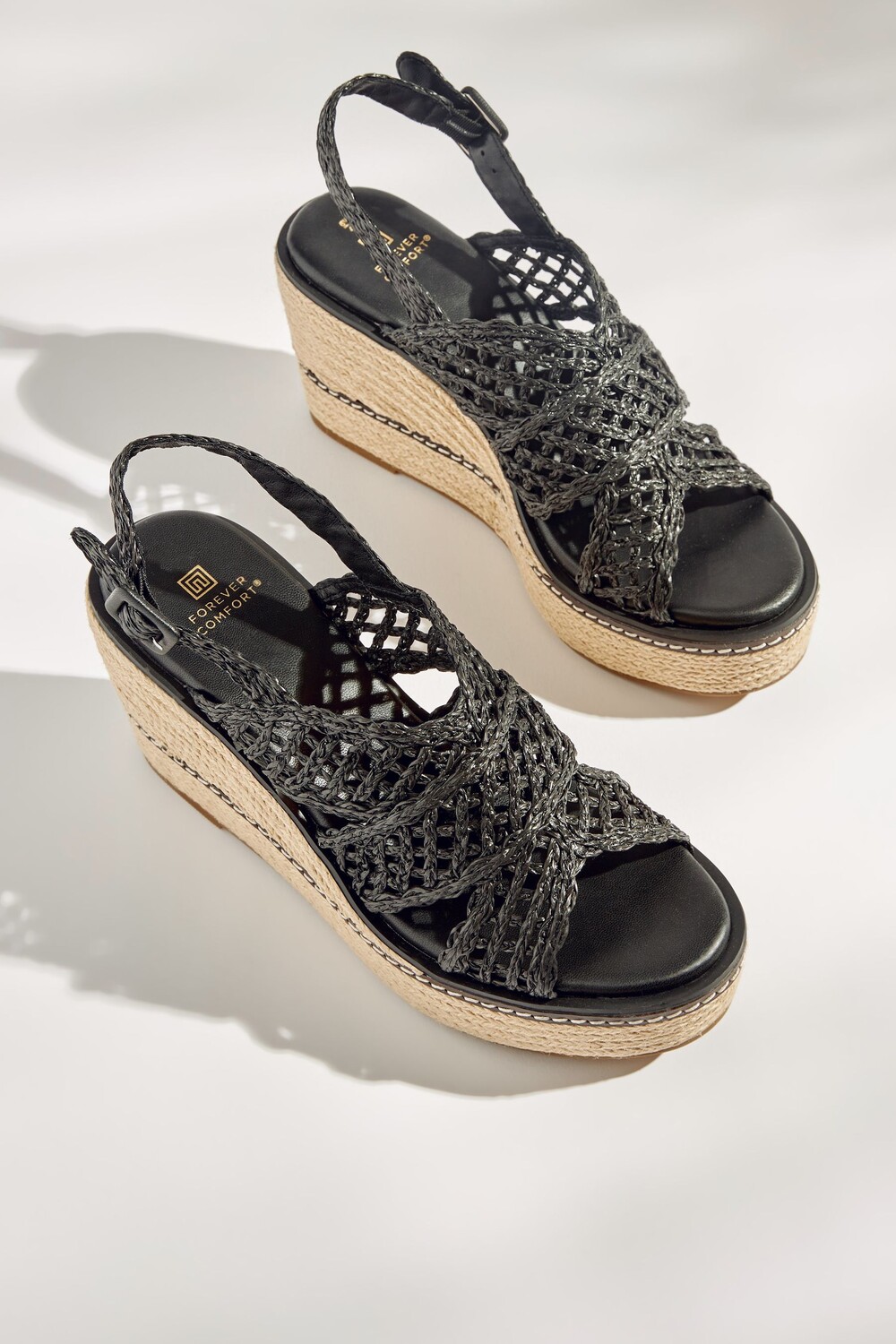 

Туфли на танкетке Forever Comfort из макраме с ремешками Next, черный