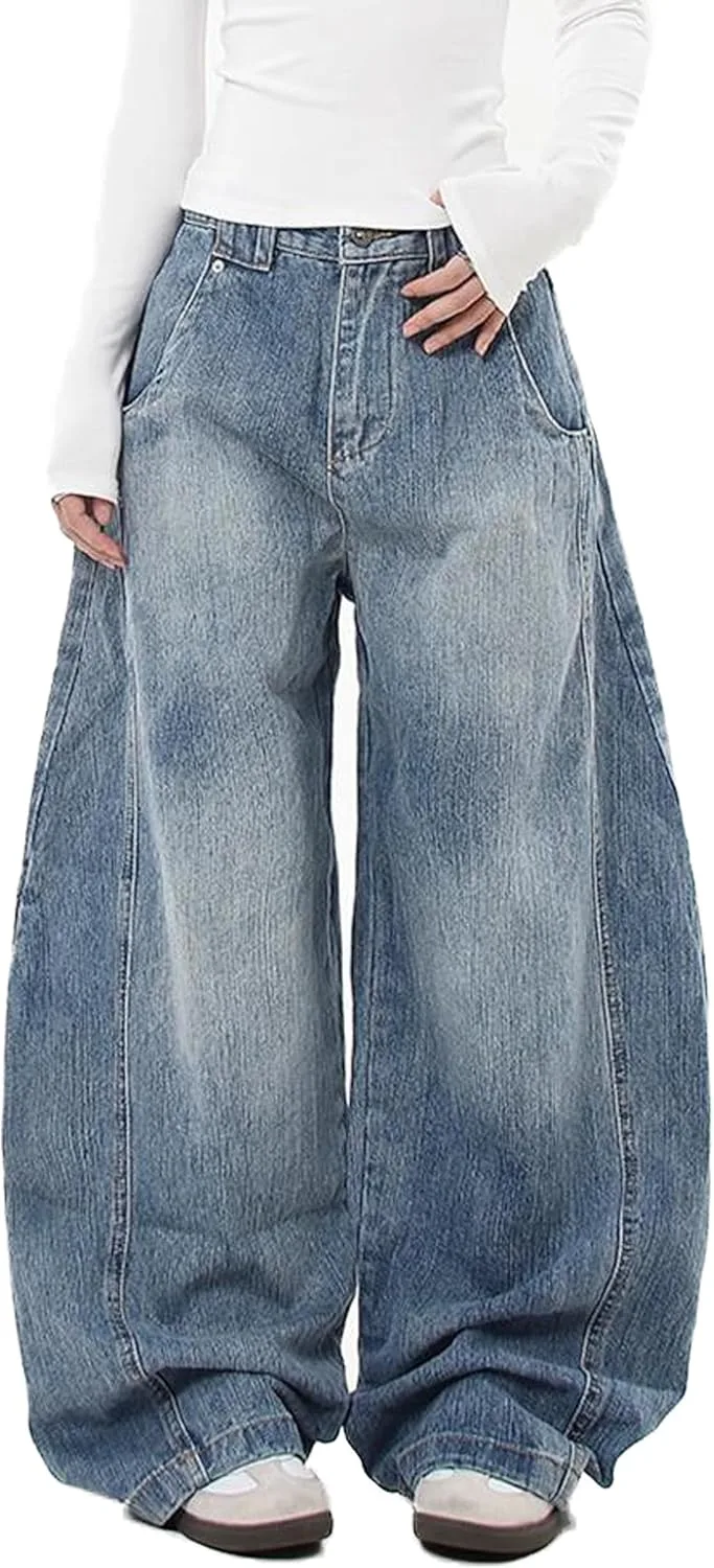 

Женские багги джинсы Vintage Oversized POOPMOOM