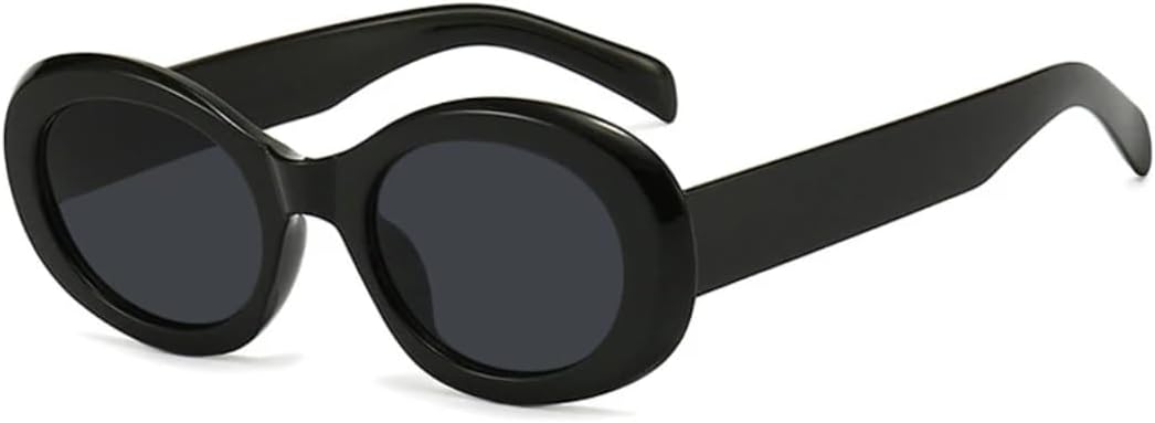 

Солнцезащитные очки с защитой UV400 | Маленькие овальные линзы конфетного цвета | для женщин и мужчин, для занятий спортом на открытом воздухе и вождения DSVIGF, Black Gray