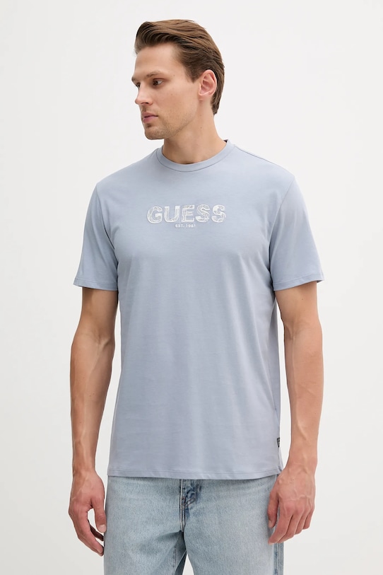 

Хлопковая футболка Guess, синий