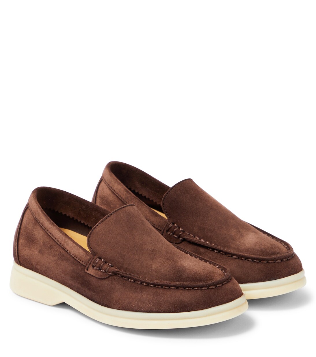 

Замшевые лоферы summer walk Loro Piana, коричневый