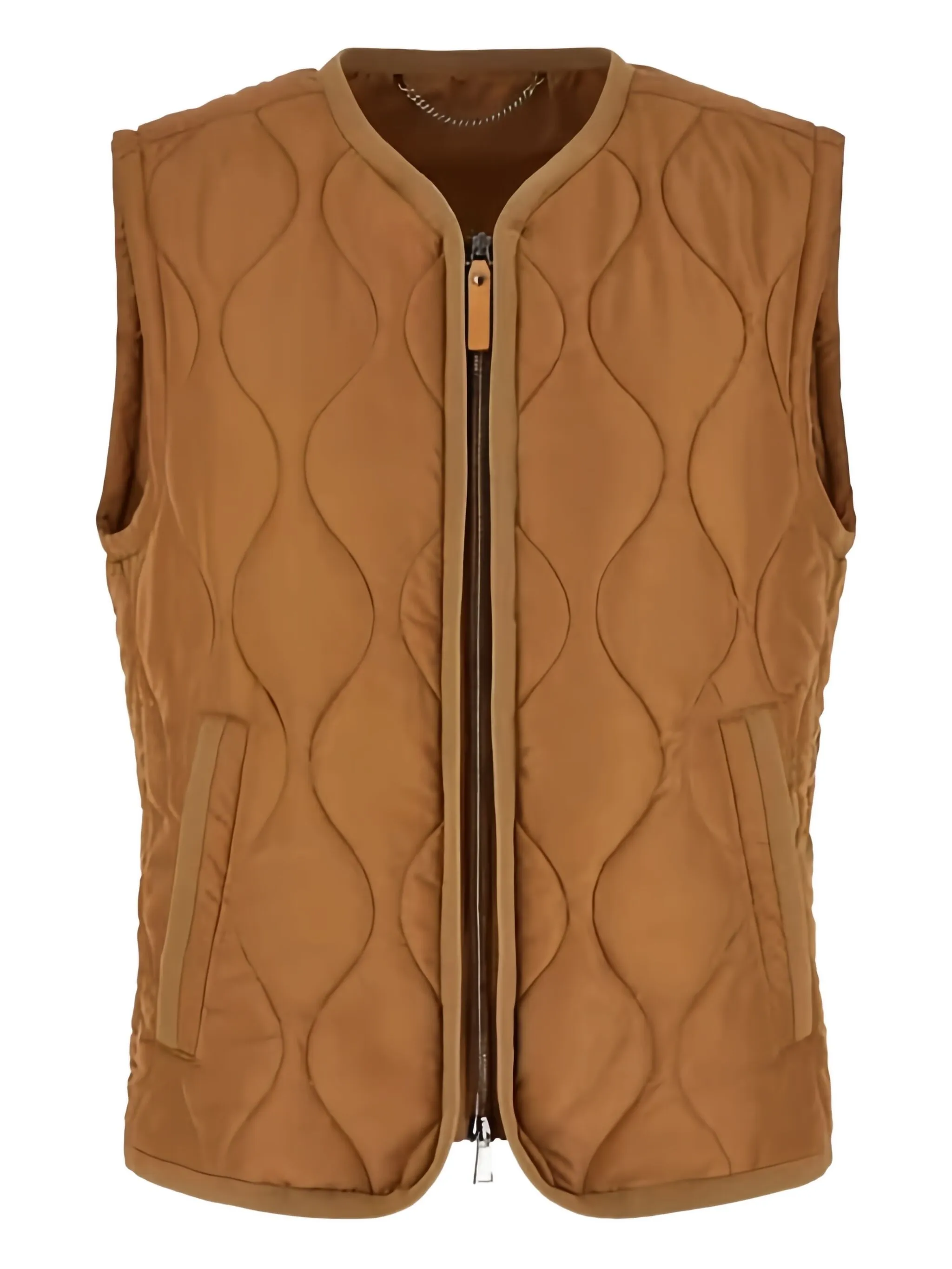 

Стеганый жилет на молнии Canali, коричневый