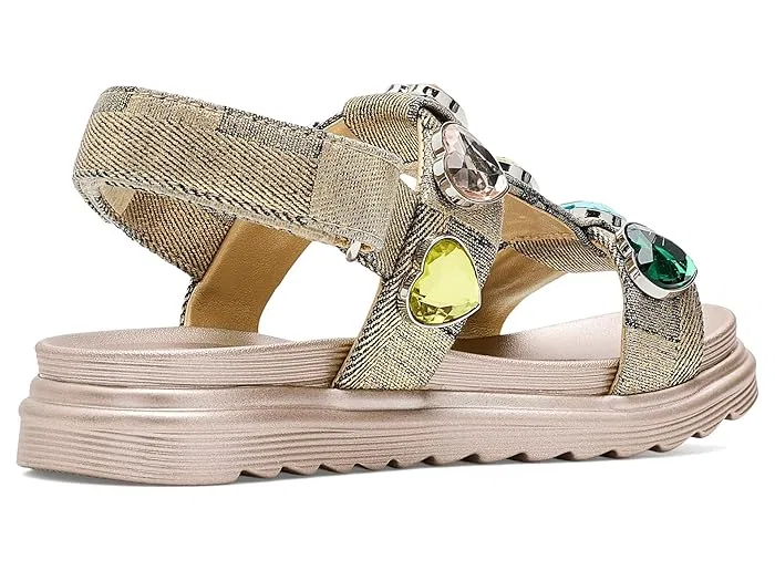 Сандалии с сердечками Mini Orson Hearts Kurt Geiger London Kids, Gold — фото 4