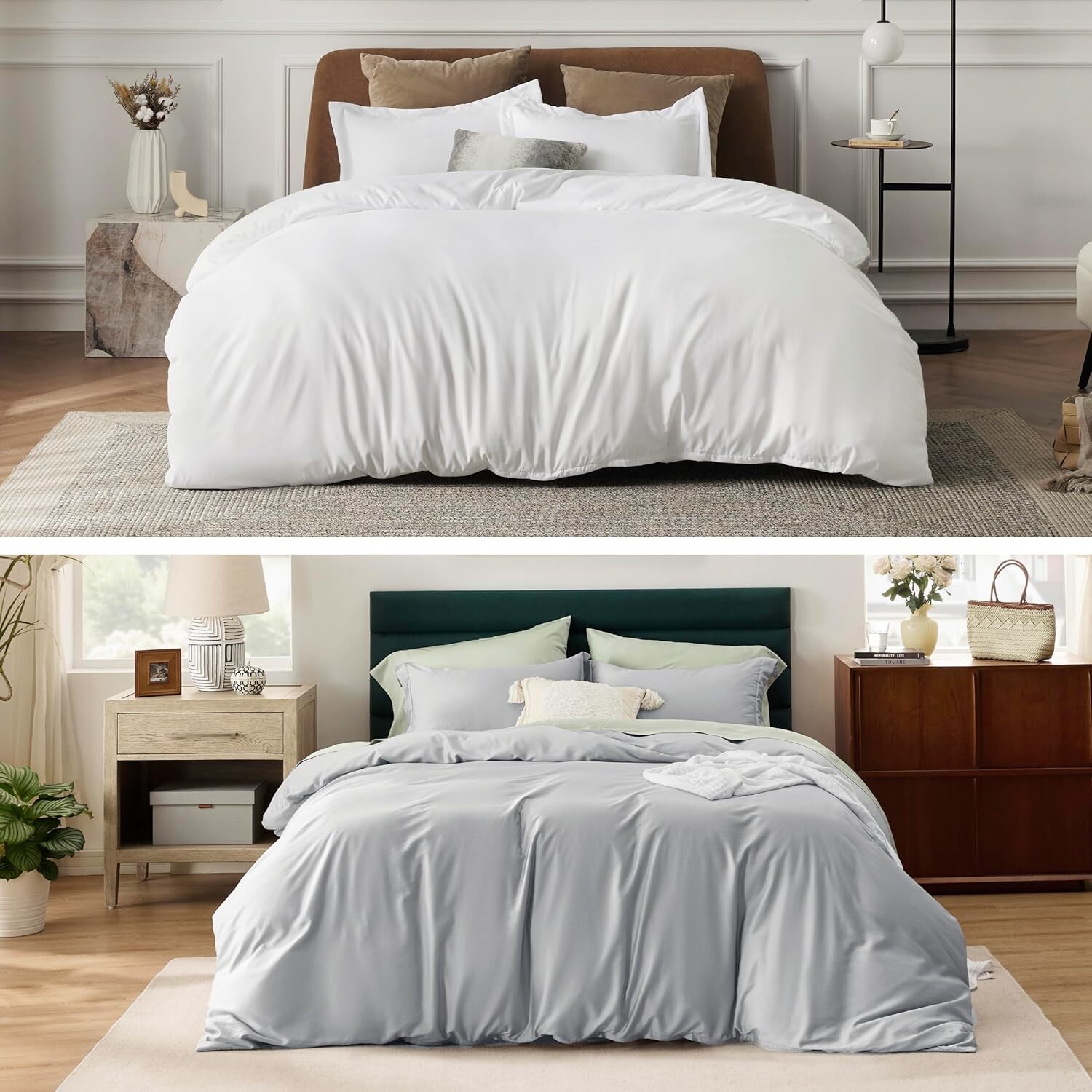 

Комплект пододеяльников размера «queen-size» Bedsure — комплект пододеяльников из мягкой матовой микрофибры и охлаждающего лиоцелла, хлопковый гибридный пододеяльник