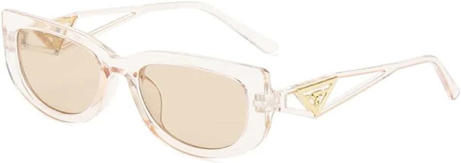 

Солнцезащитные очки «кошачий глаз» в тонкой оправе для женщин, стильные солнцезащитные очки в форме полого треугольника для мужчин, модные ретро-очки generic, T-tea