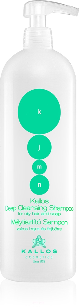 

Kjmn профессиональный шампунь глубокой очистки для жирных волос и жирной кожи головы Kallos, 1000 мл