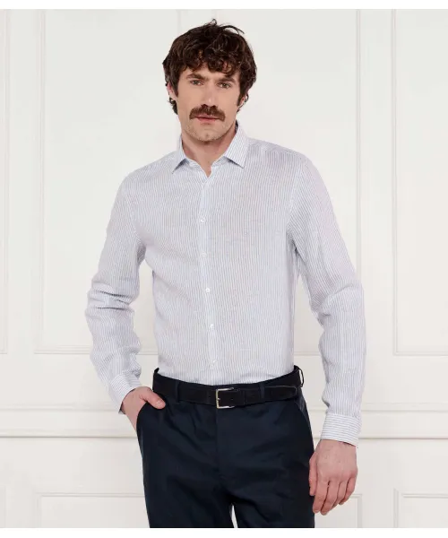

Льняная рубашка Slim fit Calvin Klein, синий