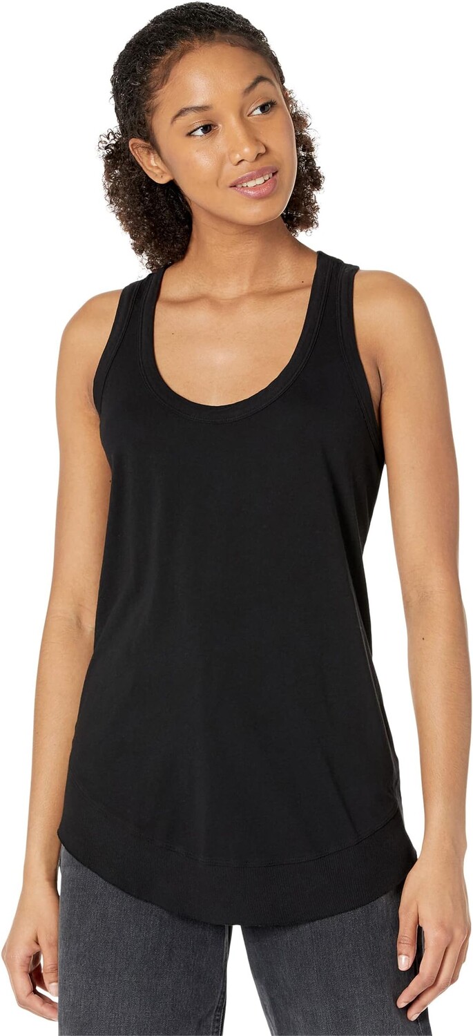 

Топ bobi Los Angeles Lightweight Jersey Curved Hem Tank, черный