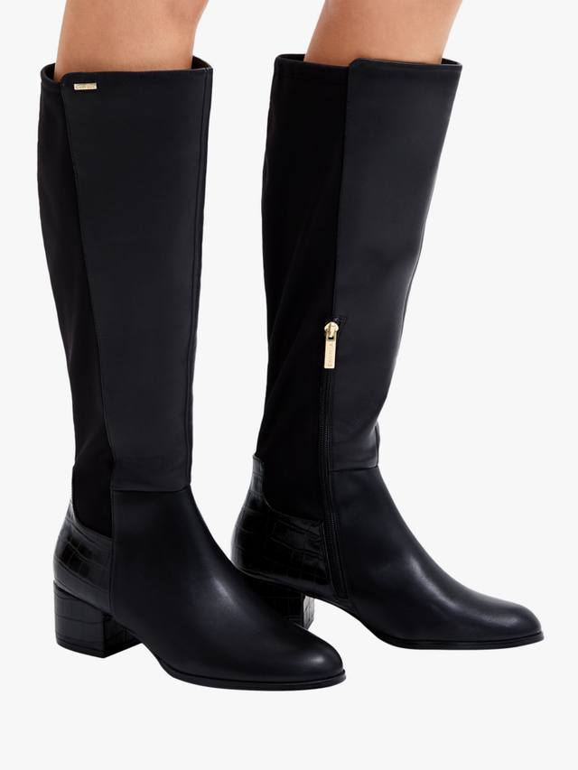Ботинки Callie до колена с эффектом крокодиловой кожи Carvela, Black — фото 2