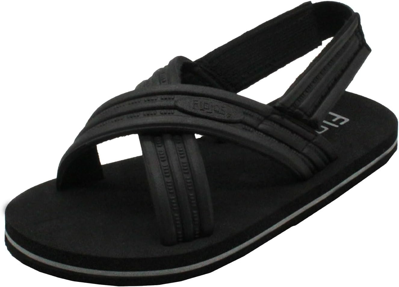 

Детские сандалии Flojos Originals, тисненые ремешки EVA с перекрещивающимися и ремнями на щиколотке, черный/синий