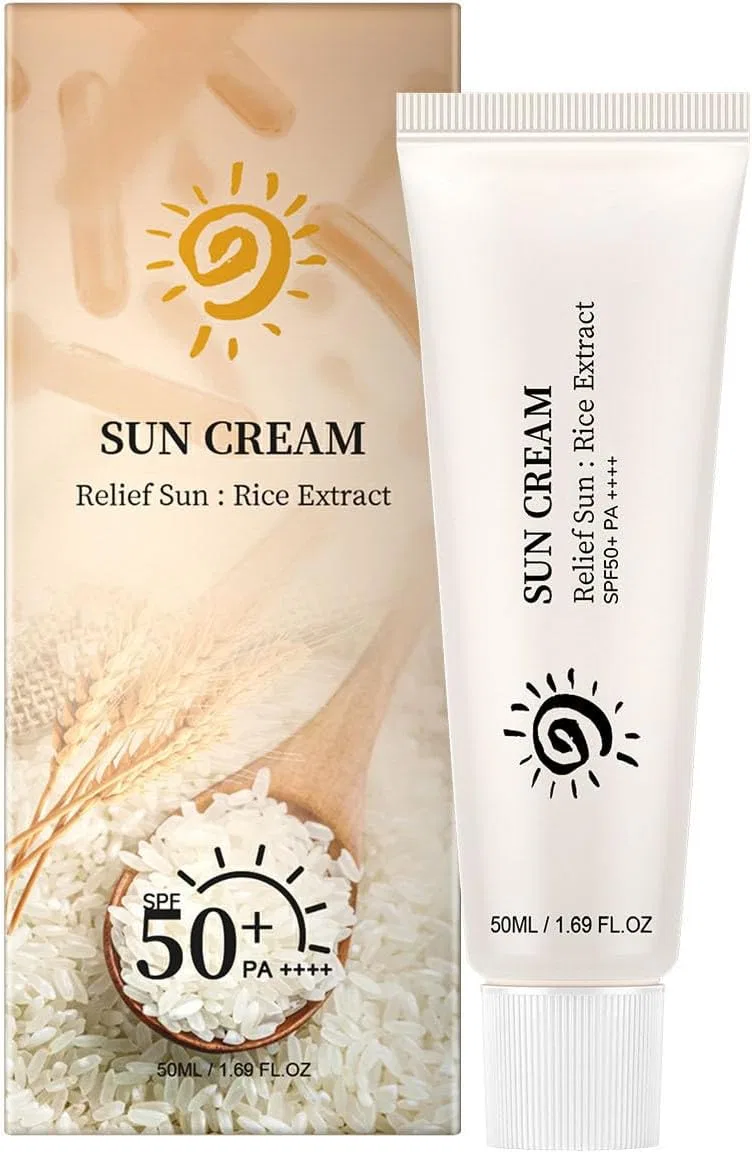 Солнцезащитный крем Organic Sunscreen SPF 50+ PA+++ Rice Extract, 50 мл, белый Generic