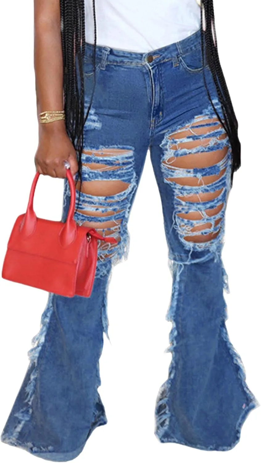 

SOMTHRON женские джинсы с бахромой и потертостями