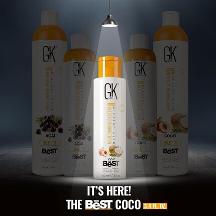 GK HAIR Global Keratin The Best COCO разглаживающее кератиновое средство для волос, 3,4 жидких унции/100 мл — фото 2