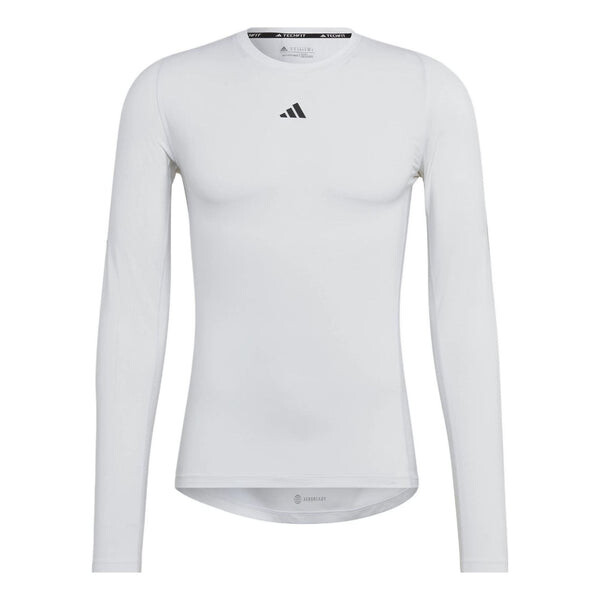 

Футболка Men's adidas Training Techfit Solid Color Training Long Sleeves White T-Shirt, белый