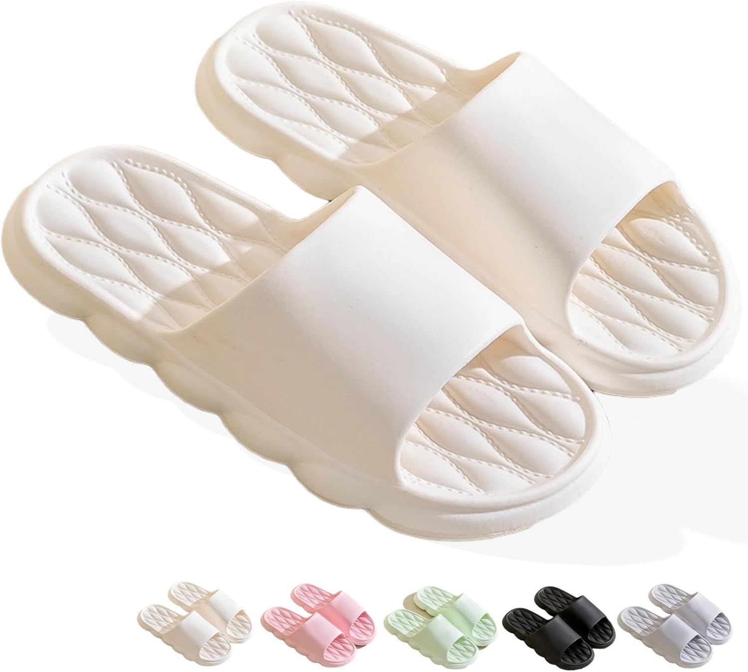 

Тапочки Cloud для женщин и мужчин, удобные, легкие, мягкие, как подушечки, для ванной комнаты и душа, сандалии Cloud с открытым носком на платформе, обувь для дома и улицы, пляжные сандалии, летняя обувь Iwhgrmp, белый