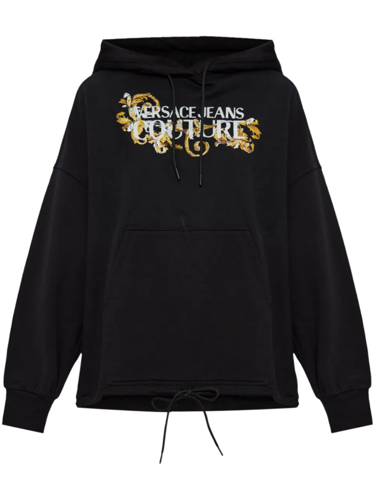

Толстовка с капюшоном Versace Jeans Couture с аппликацией логотипа, черный